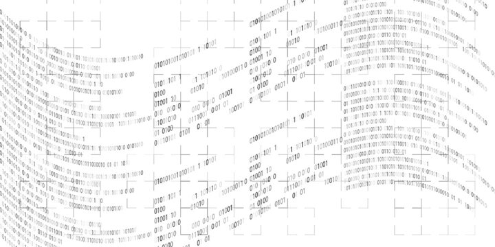 Binary code wave &mdash; abstract digital background with data flow made of zero and one digits, symbol of information technology, coding, artificial intelligence, and virtual cyberspace network