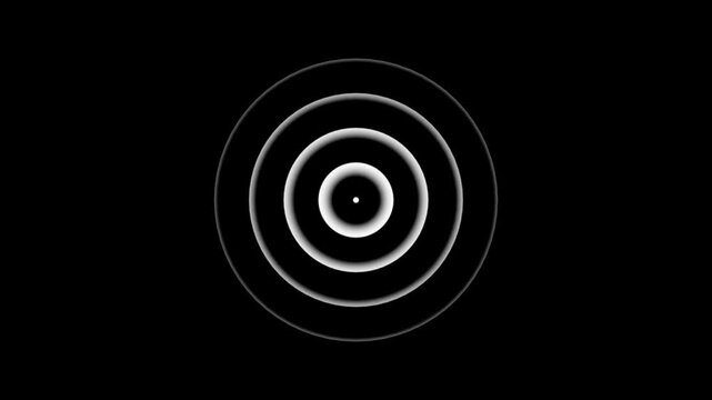 The Radio wave icon animation video. in Circle Form. white radio waves signal icon. Glowing animations white radio wave in black background.4k video animation.