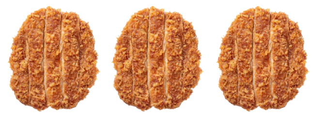 Fried chicken patties restaurant food image transparent background close-up