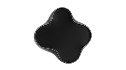 Abstract black tray with silver trim
