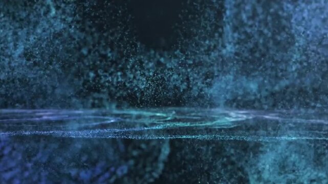 Holographic Data Clouds Dissolving into Dust Abstract Visualization of Technology Losing Structure