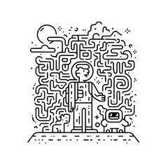 Conceptual Black Background with Copy Space