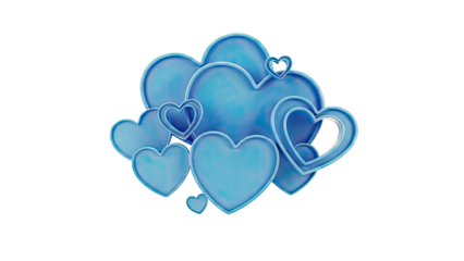 Blue Heart Shapes Arrangement