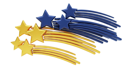 Gold and Blue Star Streamers