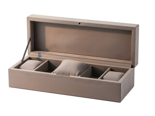 Elegant jewelry storage box isolated on transparent background, isolated on white background