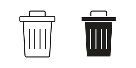 Trash Bin icon in simple flat trend modern graphic design abstract logotype element