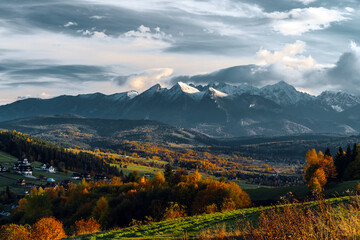 Polish Tatra Mountains seen from Czarna Gora viewpoint
