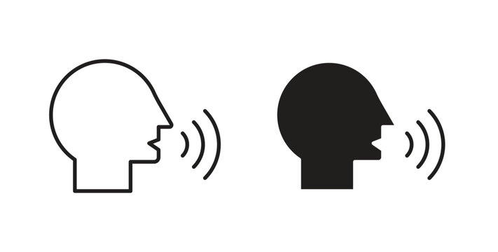 Voice icon in simple flat trend modern graphic design abstract logotype element