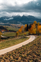 Polish Tatra Mountains seen from Czarna Gora viewpoint