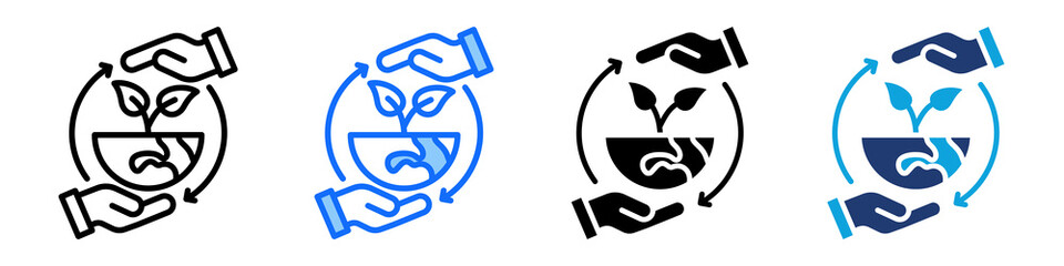 Obraz premium Environmental Stewardship Icon Set Multi Style Vector Illustration