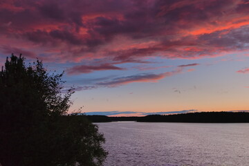 sunset over the lake
