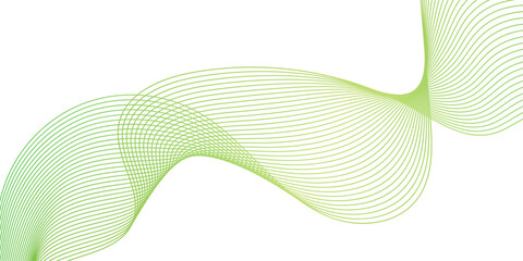 Abstract Background, Transparent Waved Lines. Green Smoke Wave. Gradient Flowing Wavy Lines. Vector illustration.