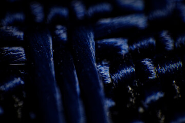 Extreme Macro of Blue and Black Synthetic Weave