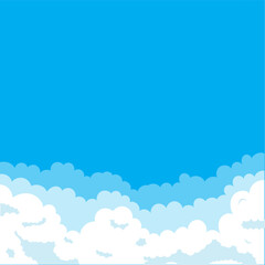 Realistic white fluffy clouds with fog or light smoke effect