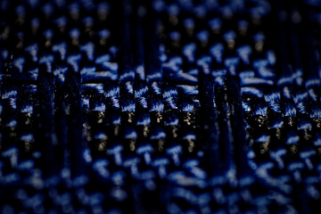 Extreme Macro of Blue and Black Synthetic Weave