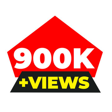 900K audience prestige emblem, digital creator badge, online growth icon, viral audience mark, content analytics, media influence