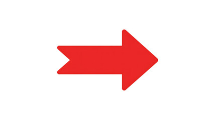Directional Red Arrow with Chevron Tail Style for Progress Indicator and Wayfinding Design