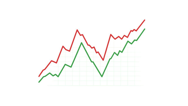 Dynamic stock market trends graph showing fluctuating financial growth