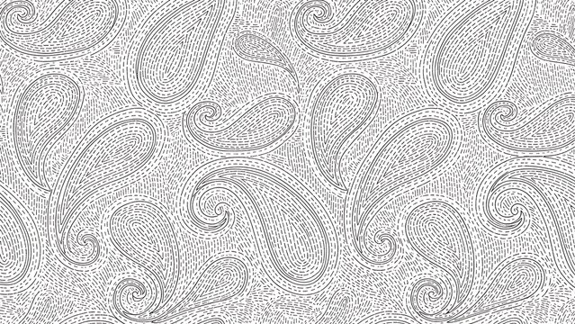 White Paisley Pattern Background Design Element.