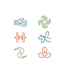 Obraz premium Abstract geometric icon set on black background