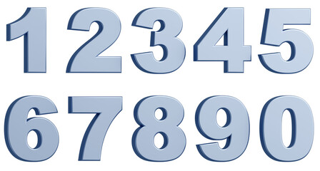 3D背景素材_数字_メタリック_銀