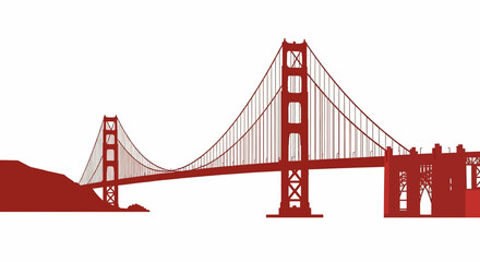 Obraz premium Golden Gate Bridge iconic San Francisco landmark in red silhouette