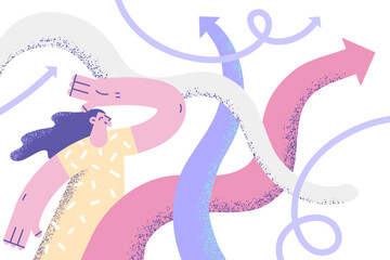 Choosing right direction and strategy concept.