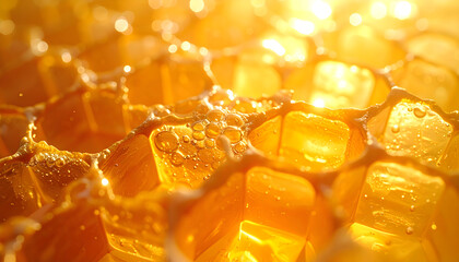 Honeycomb structure with golden honey