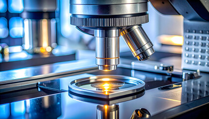 Microscope with illuminated slide