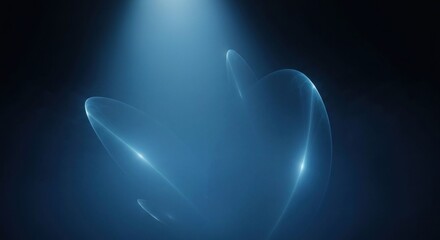 Ethereal, flowing blue shapes in dark space