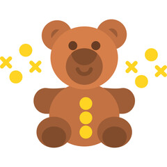 Fototapeta premium Teddy bear toy sitting Icon