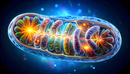 Detailed illustration of mitochondrion structure