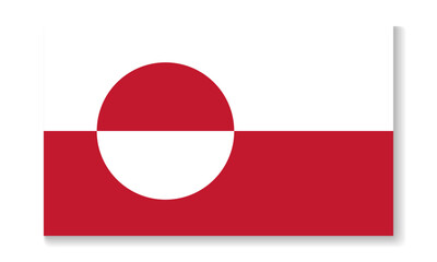 National flag of Greenland in flat style. Vector flat illustration. © Julia Anisimova