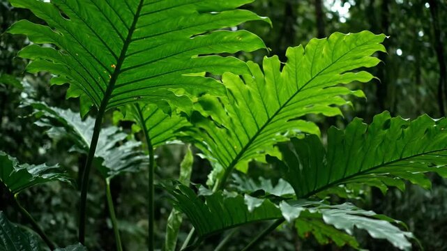 Deep Lobed Philodendron Leaves Side View &ndash; Tropical Plants