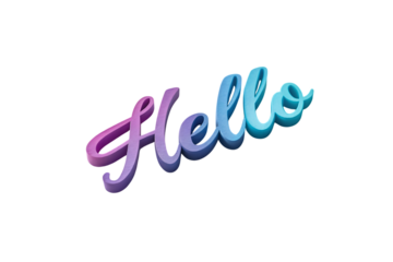 3d hello text isolated on white background