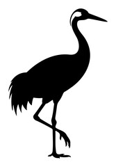 Obraz premium Chinese New Year Black crane silhouette bird with cloud pattern
