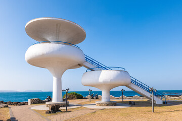Observation deck at Fenggui Blowholes in Magong City, Penghu County, Taiwan