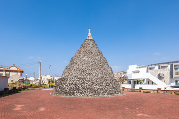 Suogang Zi Wu Pagodas, a pair of historic stone pagodas in Suogang Village, Penghu, Taiwan