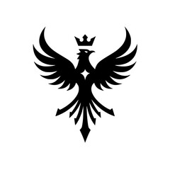 Majestic crowned bird with outstretched wings symbolizing freedom and power