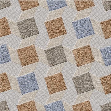 3D geometric stone texture floor and wall tile pattern, seamless ceramic granite tile design for modern interior design