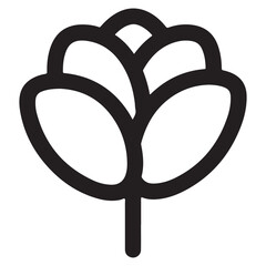 Minimalist Black Line Art Flower Icon