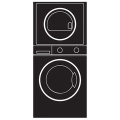 Minimalist Stacked Washer and Dryer Units Icon
