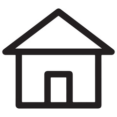 Minimalist Outline Home Icon on a Clean White Background