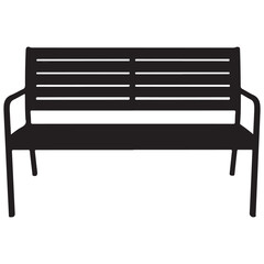 Minimalist Black Outdoor Bench Silhouette
