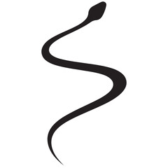 Minimalist Black Snake Silhouette on White Background