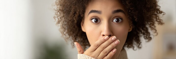 Unexpected Moment of Surprise Captured Indoors With a Person Reacting Candidly in a Natural Setting During Daylight Hours