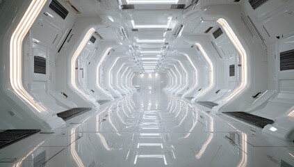 Fototapeta premium Hyper realistic photo of Abstract white box room