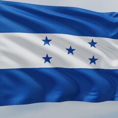 Honduras Flag Waving Under Clear Sky