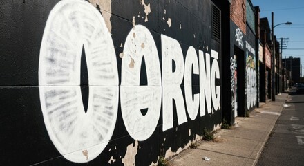 Wall graffiti, black background