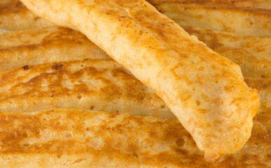 fresh aromatic pancakes with cottage cheese